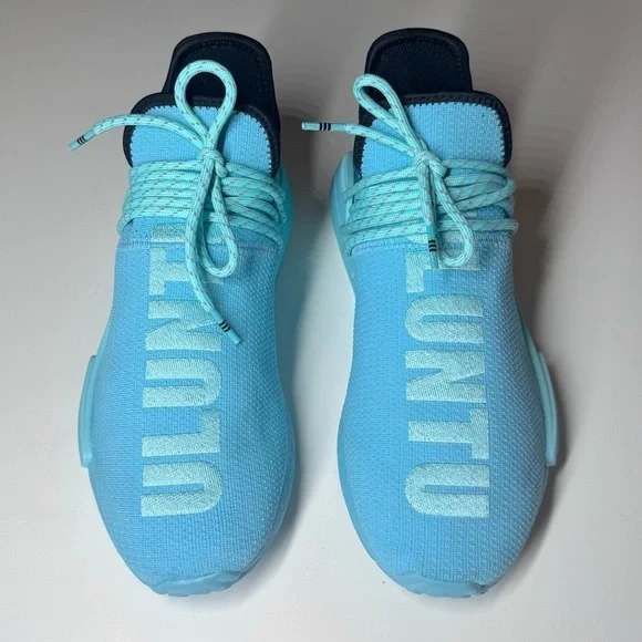 ADIDAS MEN’S HUMAN RACE NMD PHARRELL WILLIAMS ORIGINALS SIZE- 9 AQUA BLUE